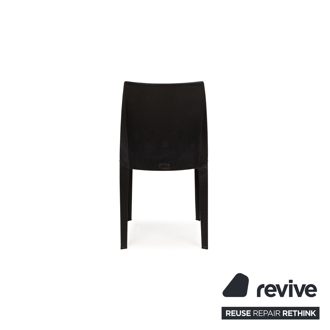 Lot de 6 chaises Poltrona Frau Lola en cuir noir