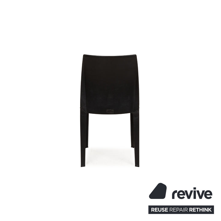 Lot de 6 chaises Poltrona Frau Lola en cuir noir
