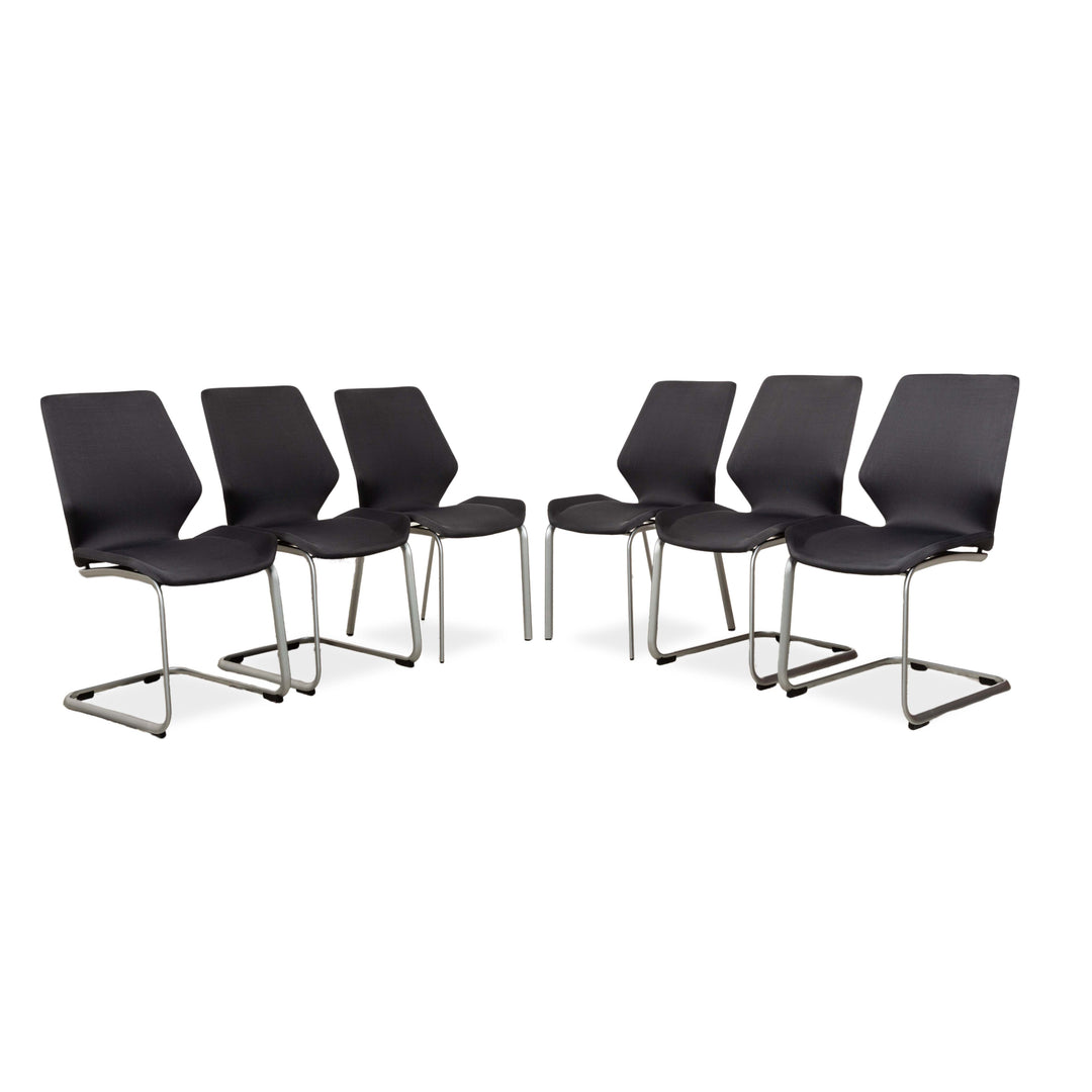 Set of 6 Rolf Benz 610 Fabric Chair Gray