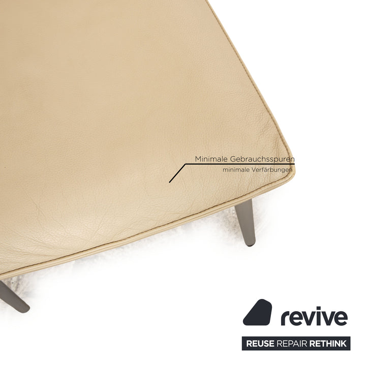 Lot de 6 chaises en cuir Rolf Benz 7000 crème salle à manger