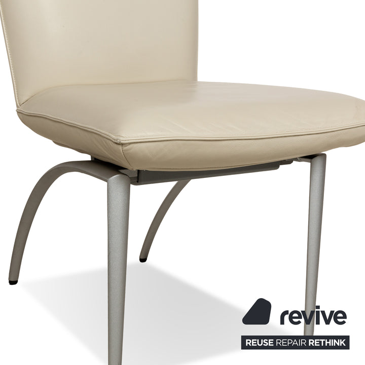 6er Garnitur Rolf Benz 7000 Leder Stuhl Schwarz Creme