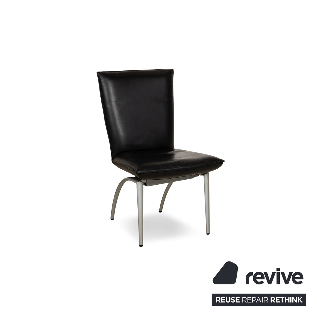 6er Garnitur Rolf Benz 7000 Leder Stuhl Schwarz Creme