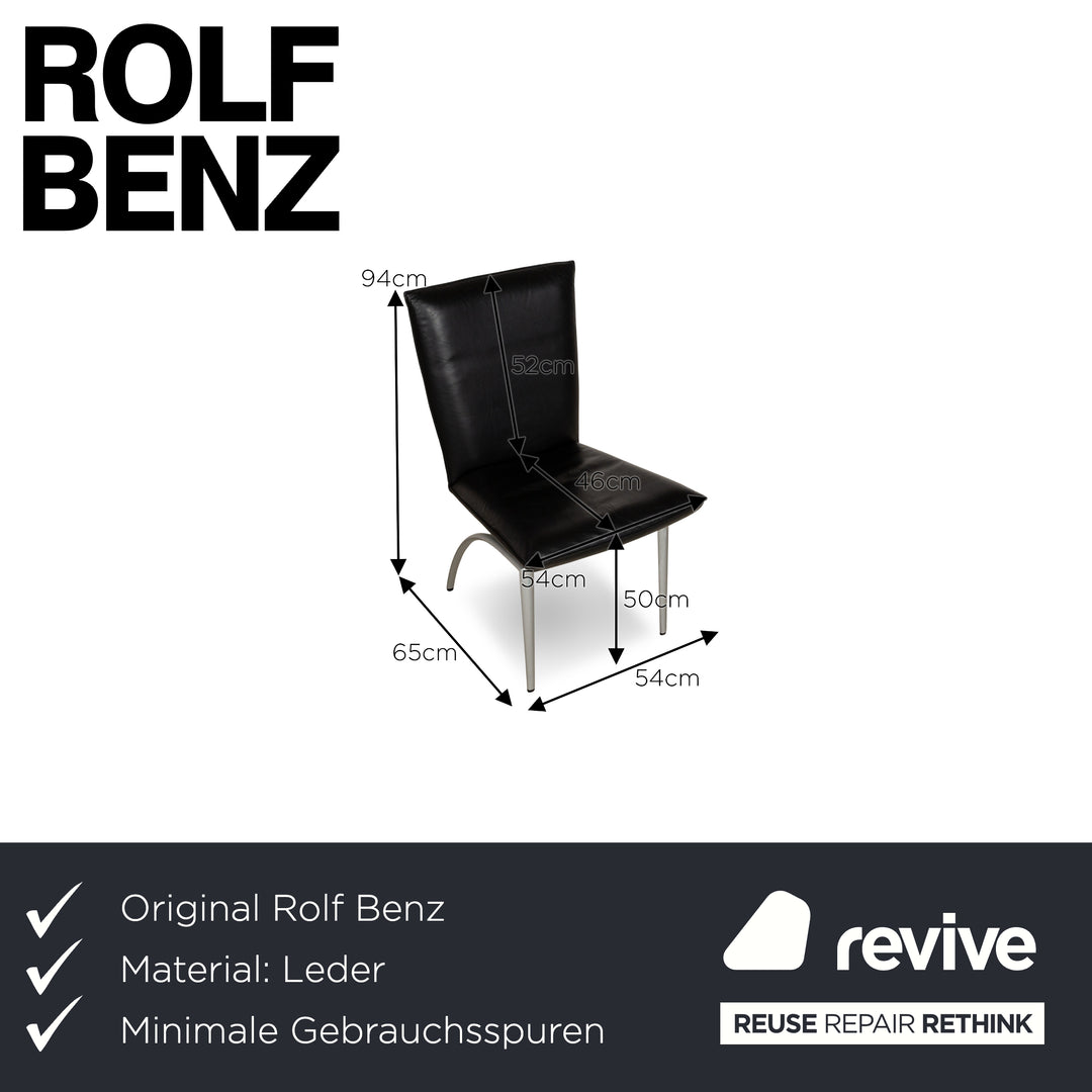 6er Garnitur Rolf Benz 7000 Leder Stuhl Schwarz Creme