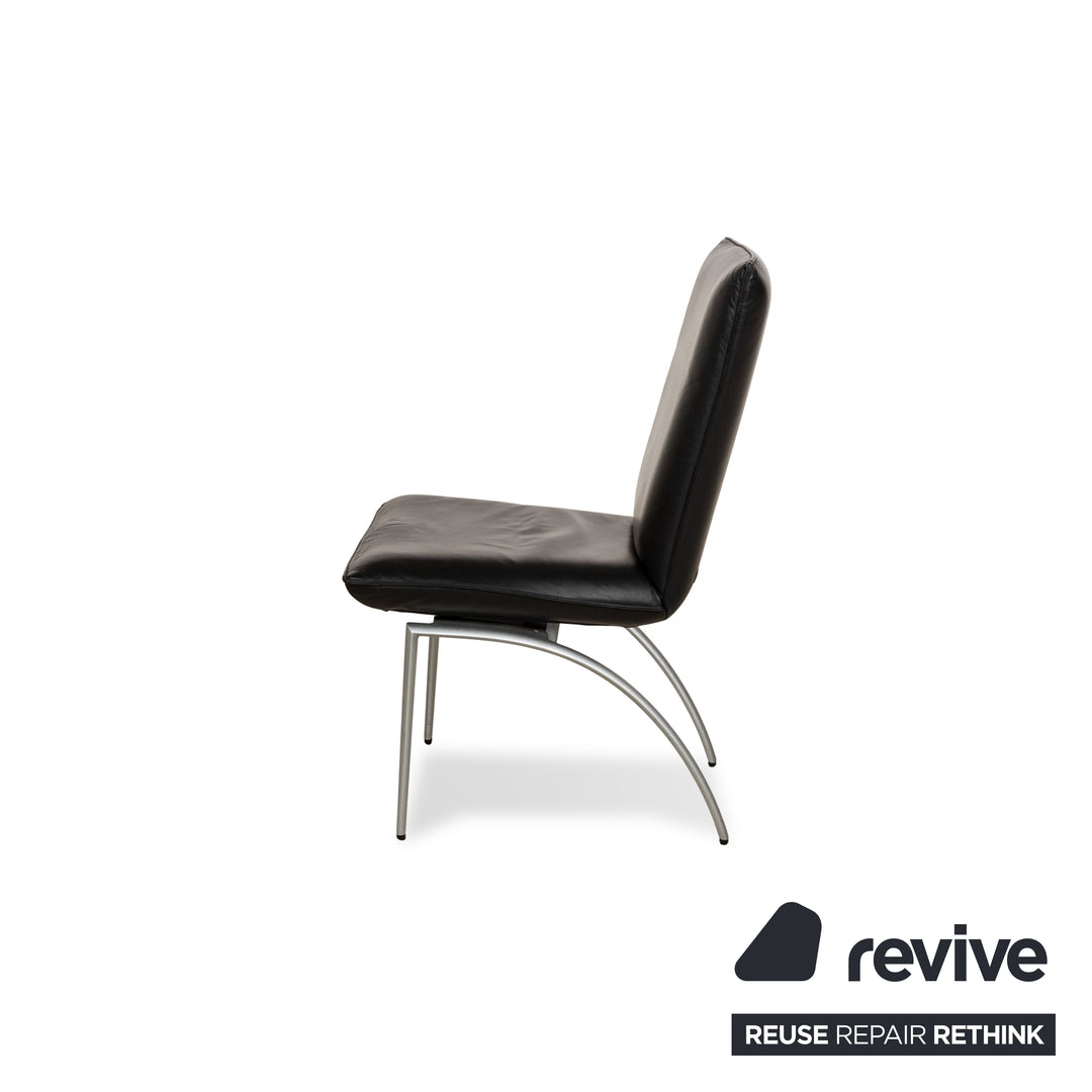 6er Garnitur Rolf Benz 7000 Leder Stuhl Schwarz Creme