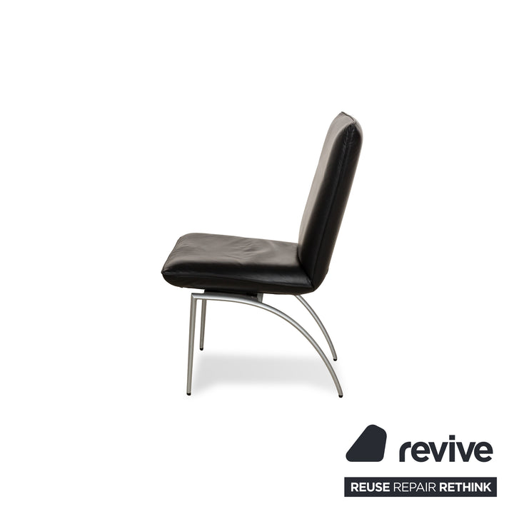 6er Garnitur Rolf Benz 7000 Leder Stuhl Schwarz Creme