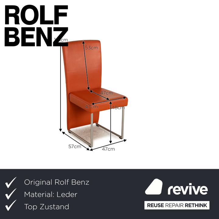 6er Garnitur Rolf Benz 7400 Leder Stuhl Rot Terracotta Esszimmer