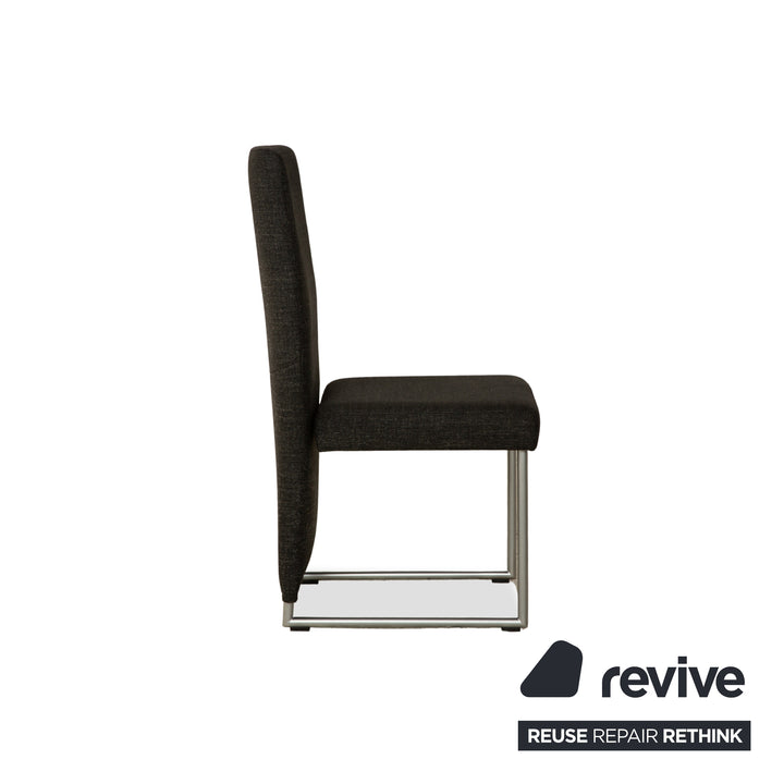 Rolf Benz 7400 fabric chair set of 6, anthracite, dark grey, dining room