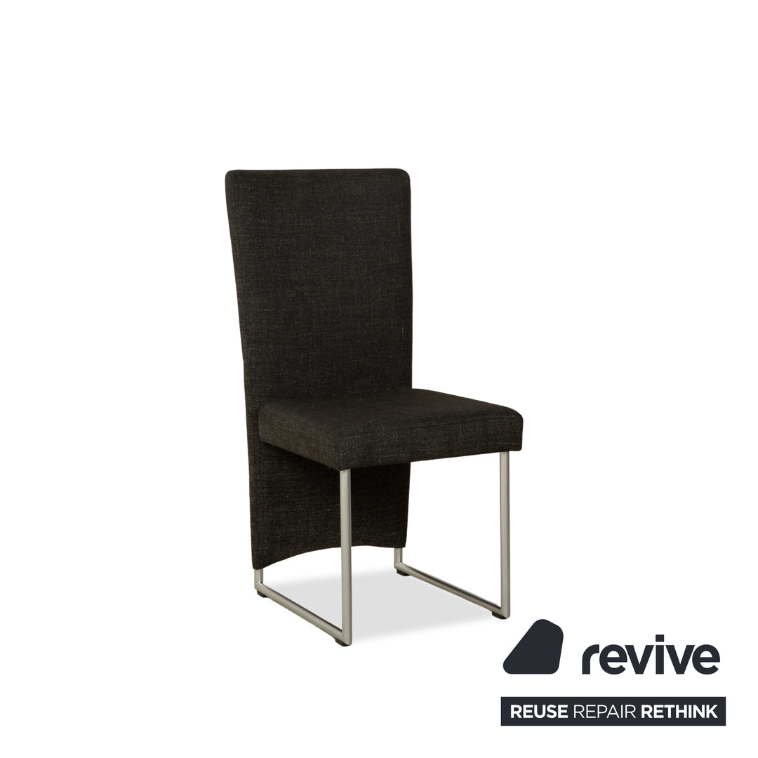 Rolf Benz 7400 fabric chair set of 6, anthracite, dark grey, dining room