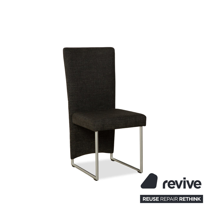 Rolf Benz 7400 fabric chair set of 6, anthracite, dark grey, dining room