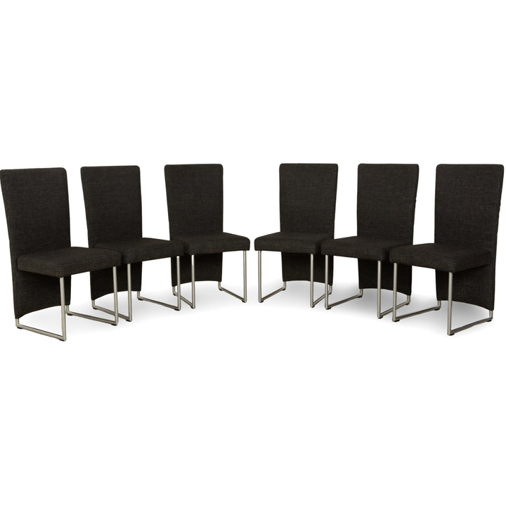 Rolf Benz 7400 fabric chair set of 6, anthracite, dark grey, dining room