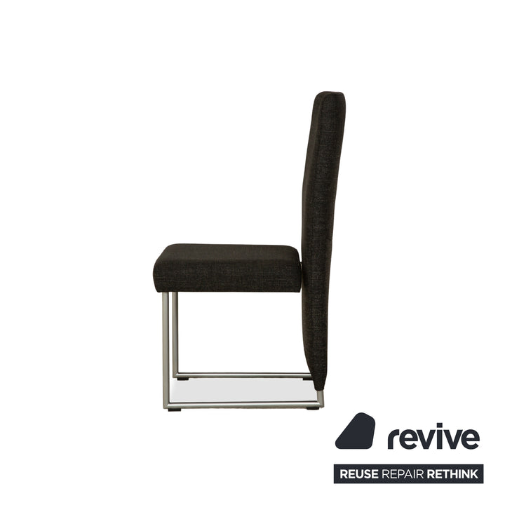 Rolf Benz 7400 fabric chair set of 6, anthracite, dark grey, dining room