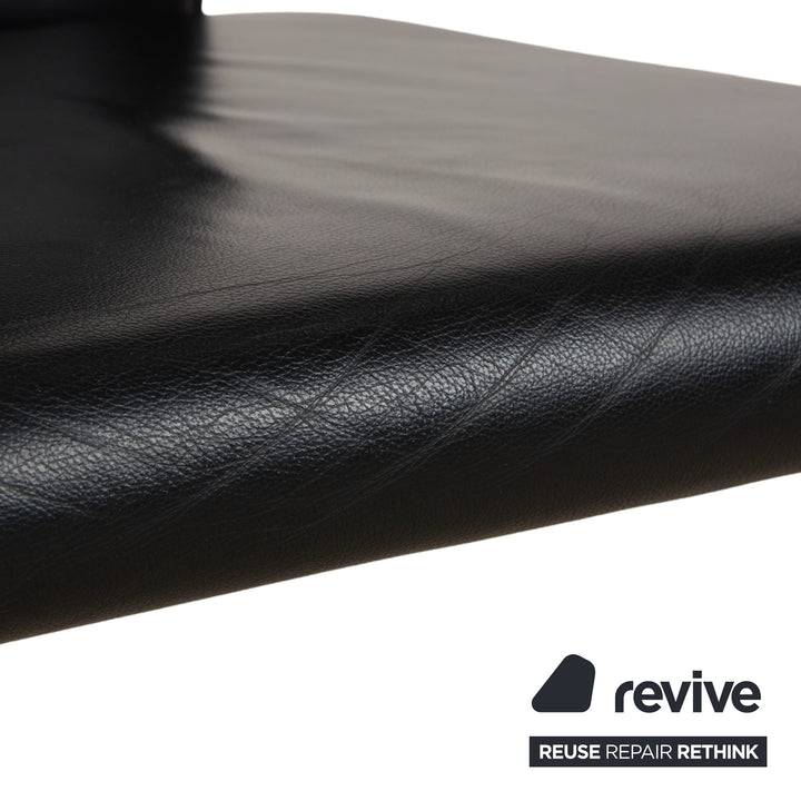 Ronald Schmitt set of 6 leather chairs, black chrome, dining room