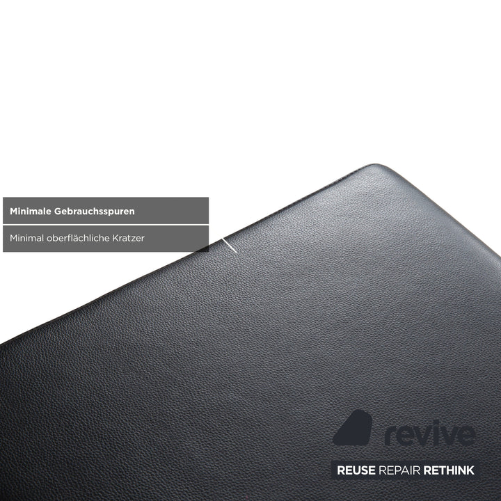 Ensemble de 6 chaises en cuir Ronald Schmitt RST81, gris anthracite foncé, design cantilever