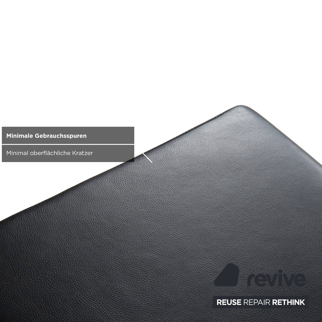 6er Garnitur Ronald Schmitt RST81 Leder Stuhl Dunkelgrau Anthrazit Freischwinger