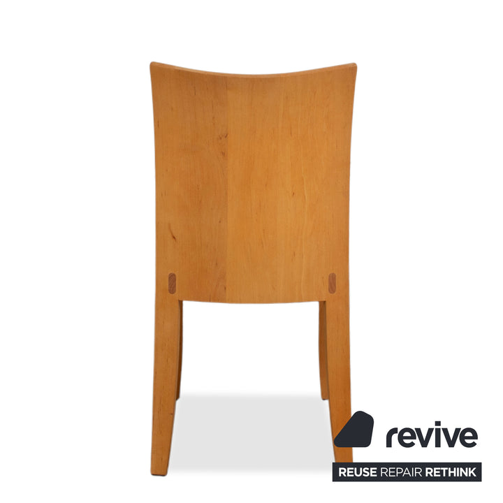 Set of 6 Team 7 Cubus Wood Chairs Brown Alder