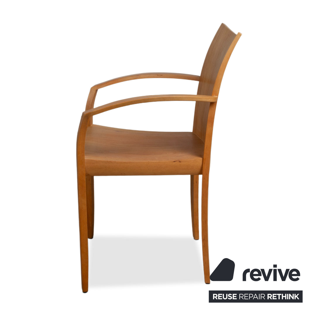 Set of 6 Team 7 Cubus Wood Chairs Brown Alder
