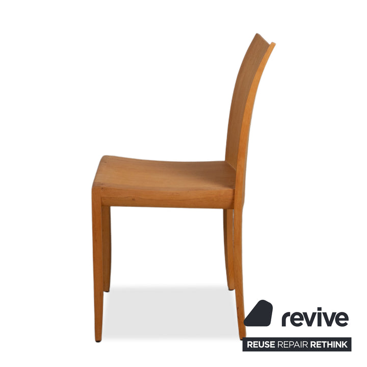 Set of 6 Team 7 Cubus Wood Chairs Brown Alder