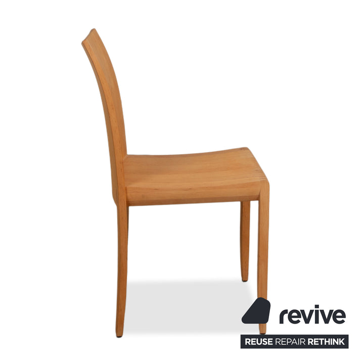 Set of 6 Team 7 Cubus Wood Chairs Brown Alder