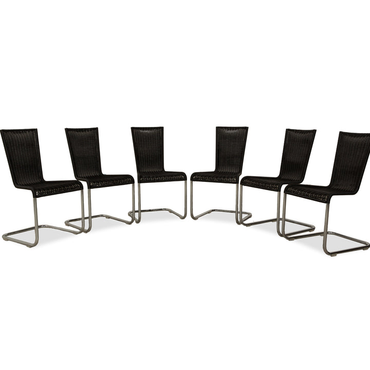 Lot de 6 Tecta B20 en osier gris foncé