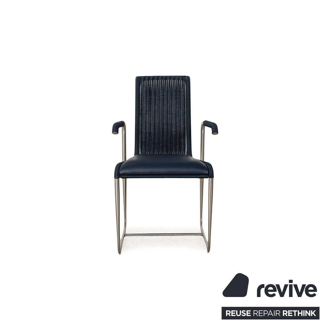 Lot de 6 chaises cantilever en bois Tecta D20 salle à manger bleu