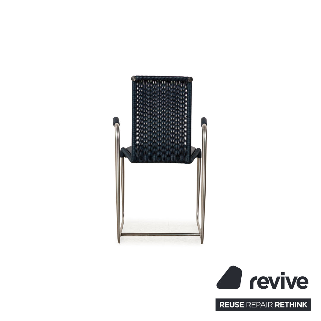 Lot de 6 chaises cantilever en bois Tecta D20 salle à manger bleu