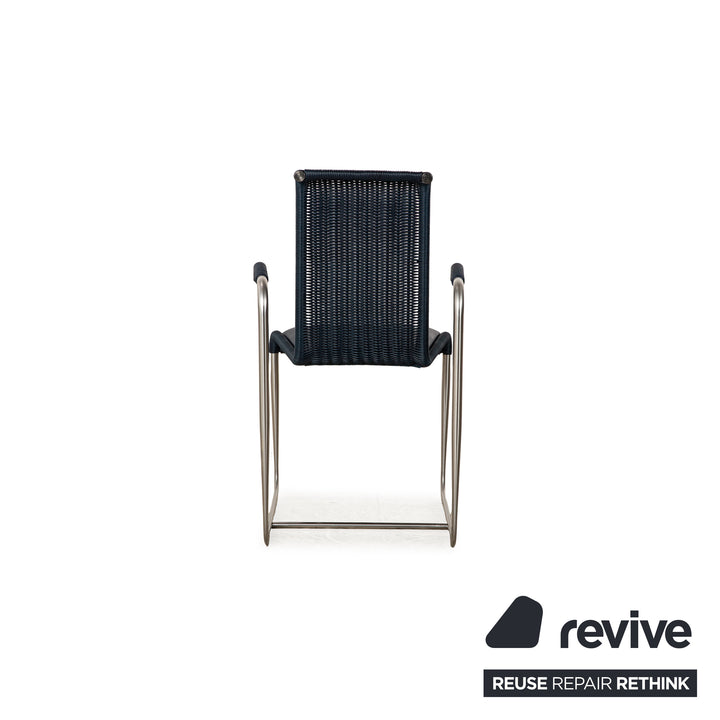 Lot de 6 chaises cantilever en bois Tecta D20 salle à manger bleu