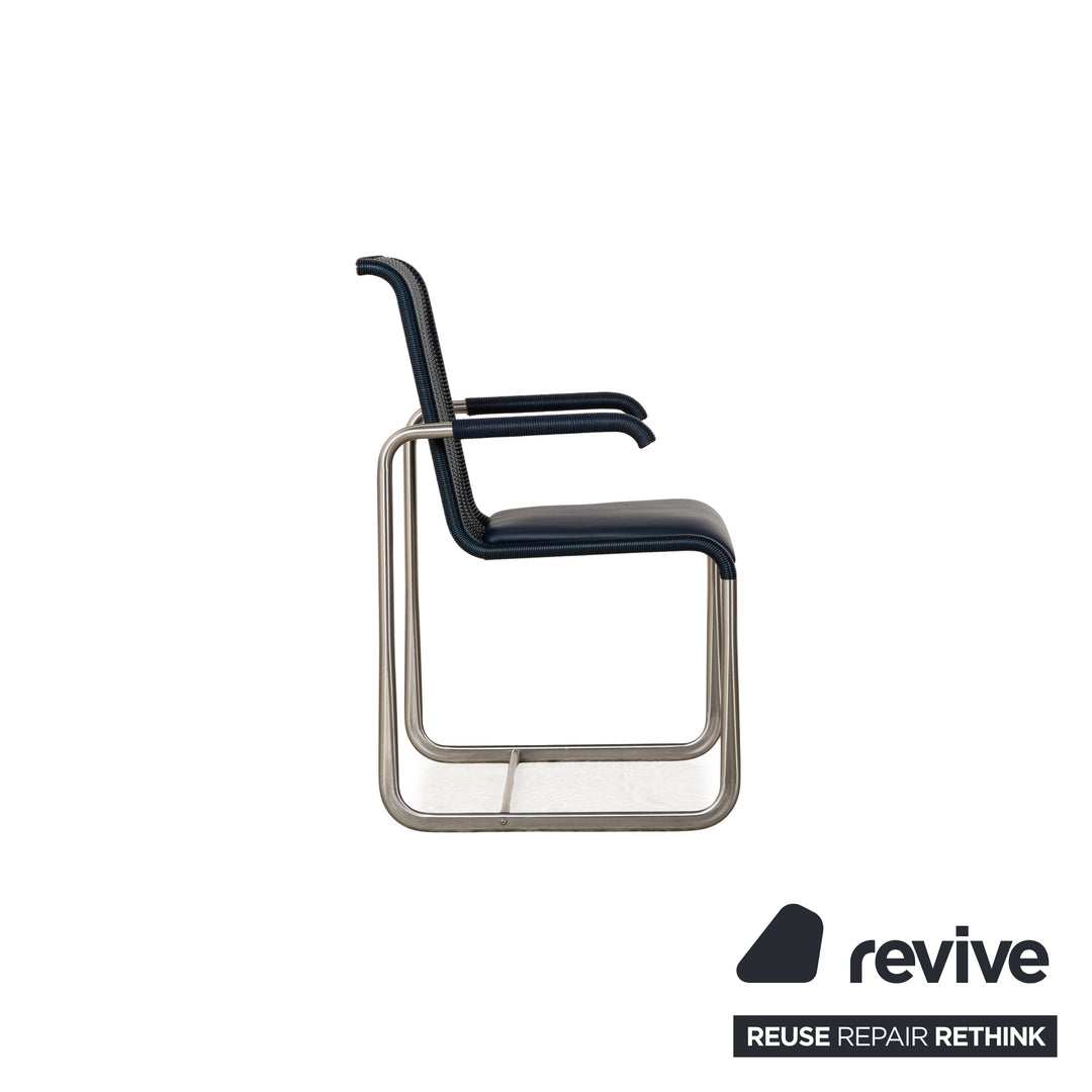 Lot de 6 chaises cantilever en bois Tecta D20 salle à manger bleu