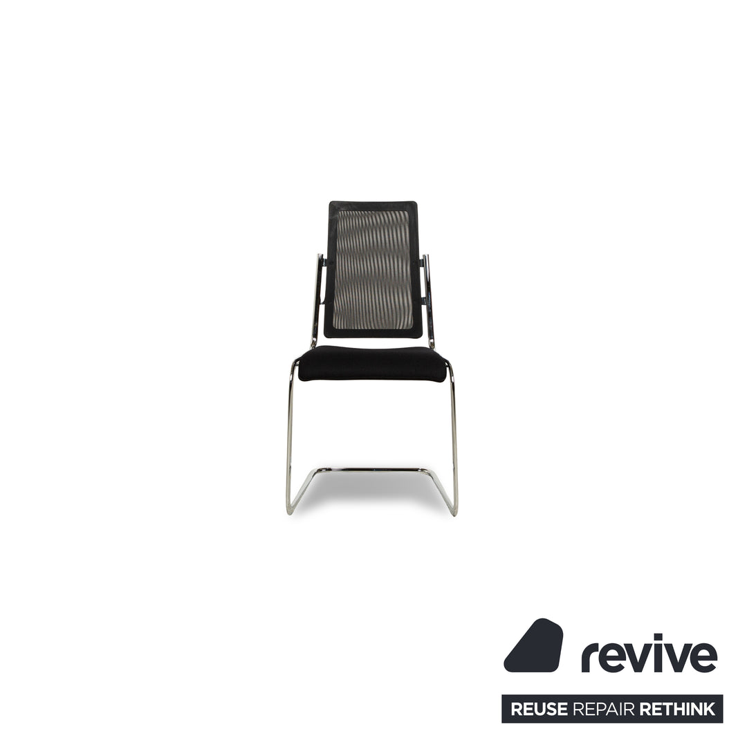 Set of 6 Tecta fabric chairs black cantilever dining room