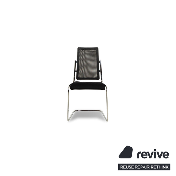 Set of 6 Tecta fabric chairs black cantilever dining room