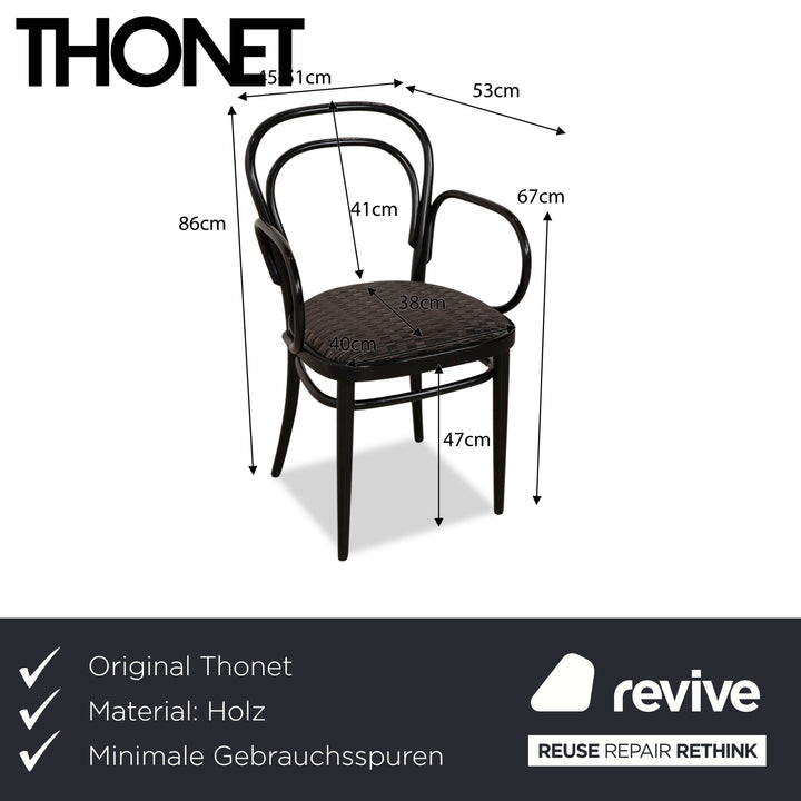 6er Garnitur Thonet 214 Holz Stuhl Schwarz Esszimmer Vintage