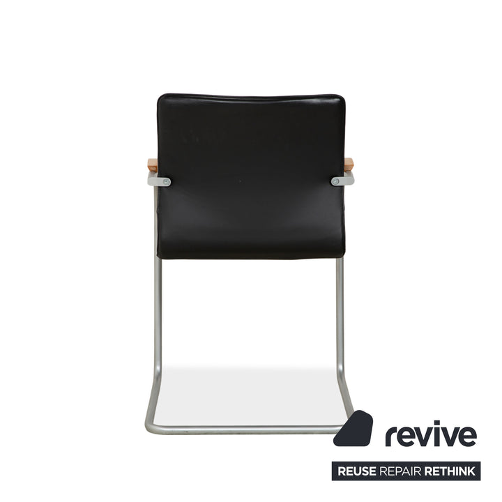 6er Garnitur Thonet S 79 Leder Stuhl Schwarz