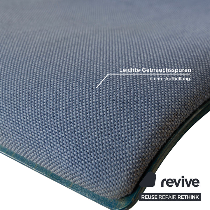 Lot de 6 chaises en tissu Thonet S320, bleu et gris