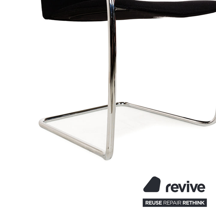 6er Garnitur Thonet S78/S79 Stoff Stuhl Schwarz Feischwinger