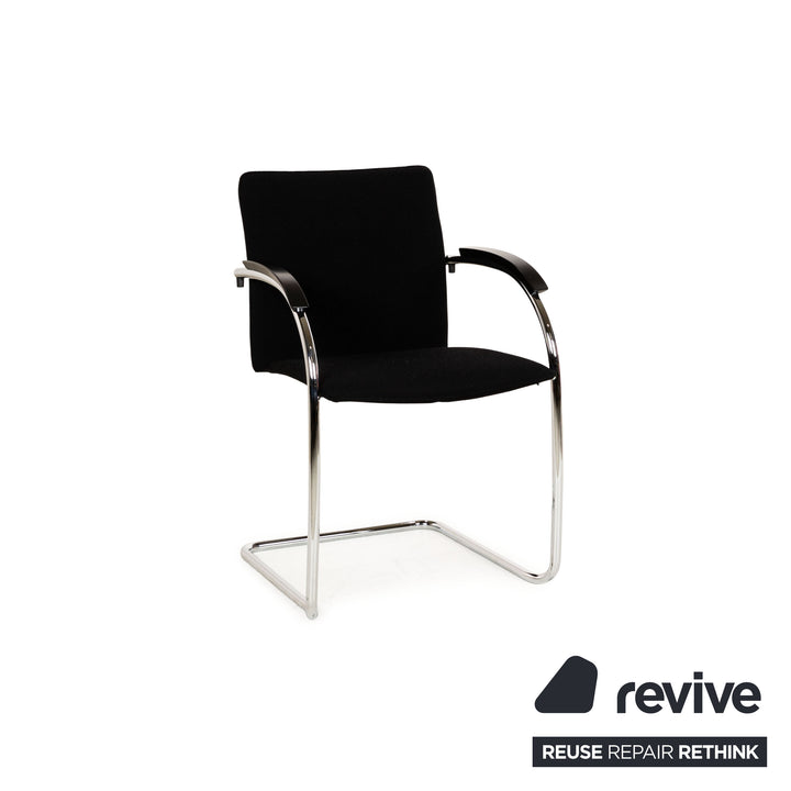 6er Garnitur Thonet S78/S79 Stoff Stuhl Schwarz Feischwinger