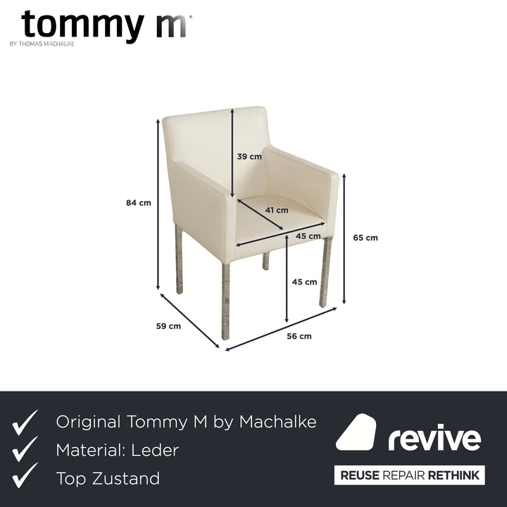 Set of 6 Tommy M by Machalke leather chairs in cream