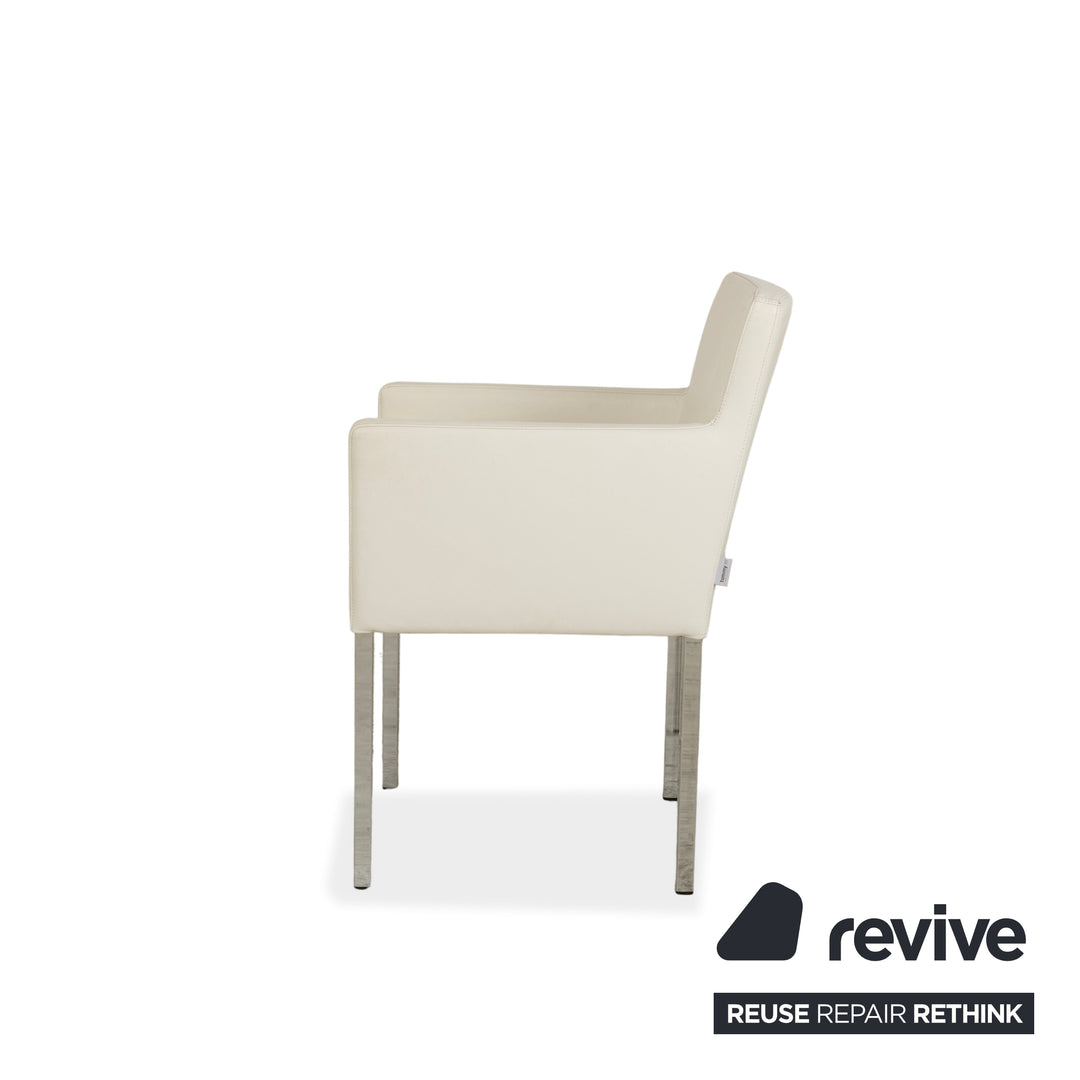 Set of 6 Tommy M by Machalke leather chairs in cream