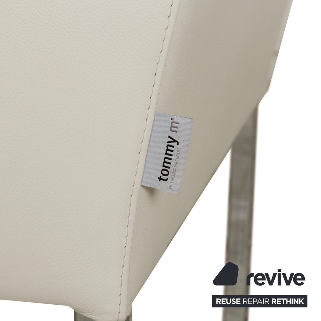 Set of 6 Tommy M by Machalke leather chairs in cream