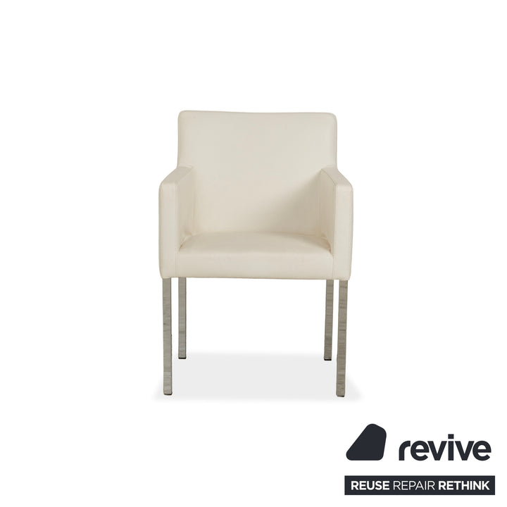 Set of 6 Tommy M by Machalke leather chairs in cream