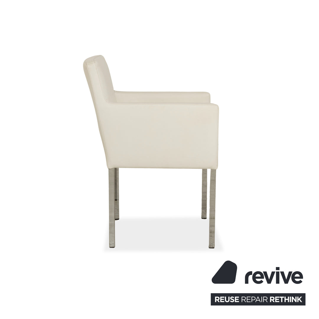 Set of 6 Tommy M by Machalke leather chairs in cream