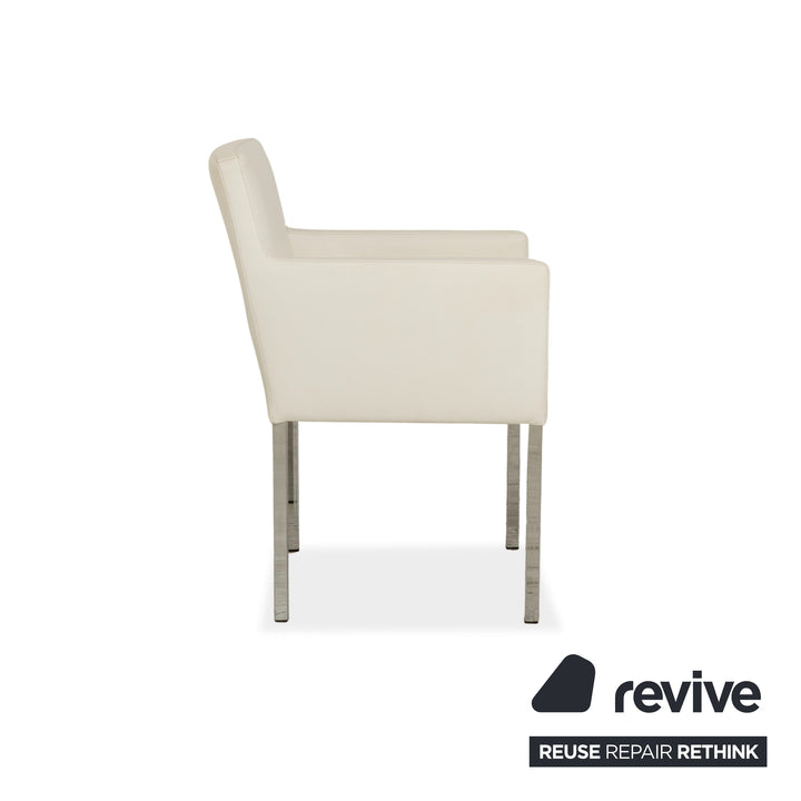 Set of 6 Tommy M by Machalke leather chairs in cream