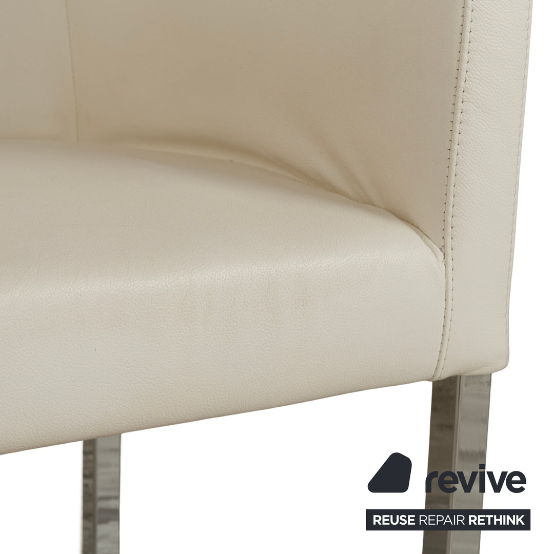 Set of 6 Tommy M by Machalke leather chairs in cream