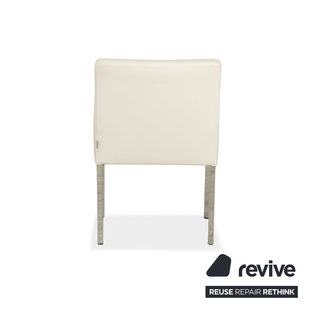 Set of 6 Tommy M by Machalke leather chairs in cream