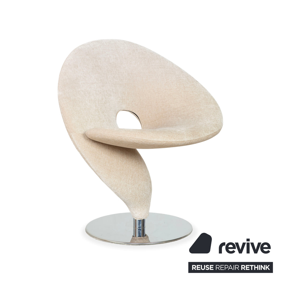 6-piece set Tonon Question Mark fabric chair cream beige taupe dining room swivel function