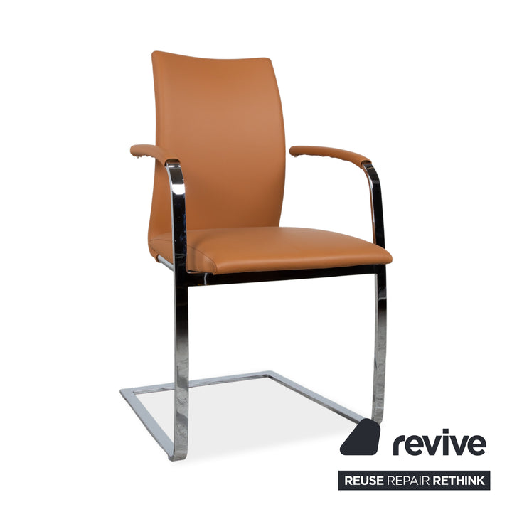 6er Garnitur Tonon Swing Leder Stuhl Braun