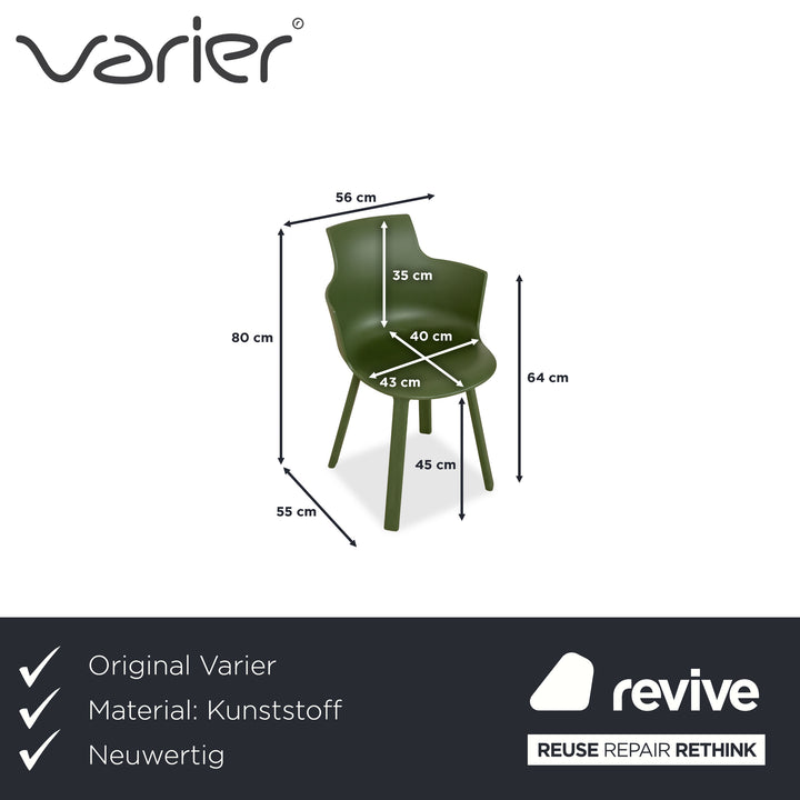 6er Garnitur Varier Social Turn Green Drehstuhl Grün by Snøhetta