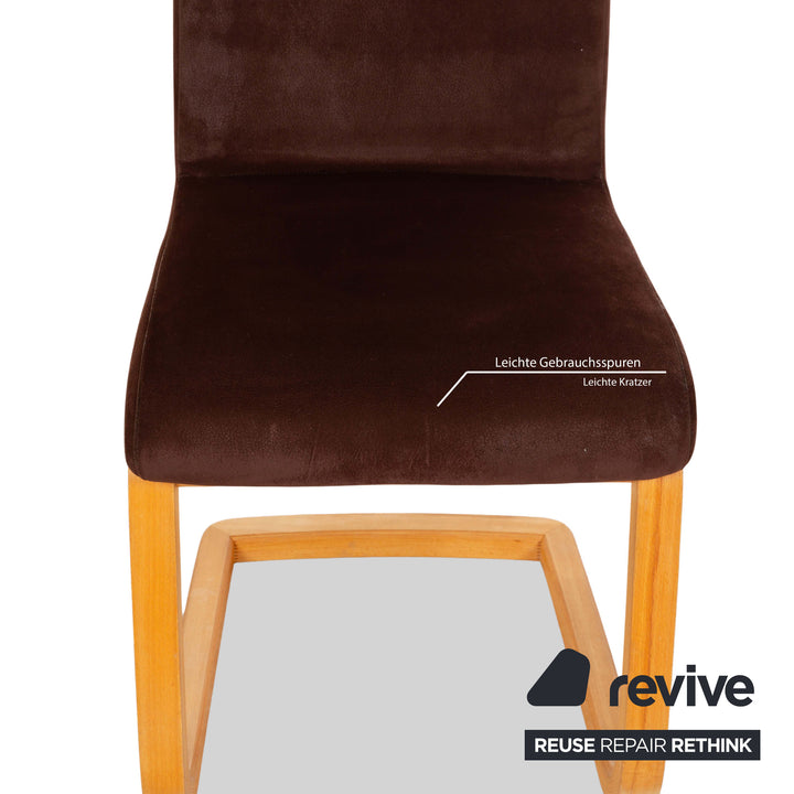 Lot de 6 chaises en bois tissu Venjakob Maja marron