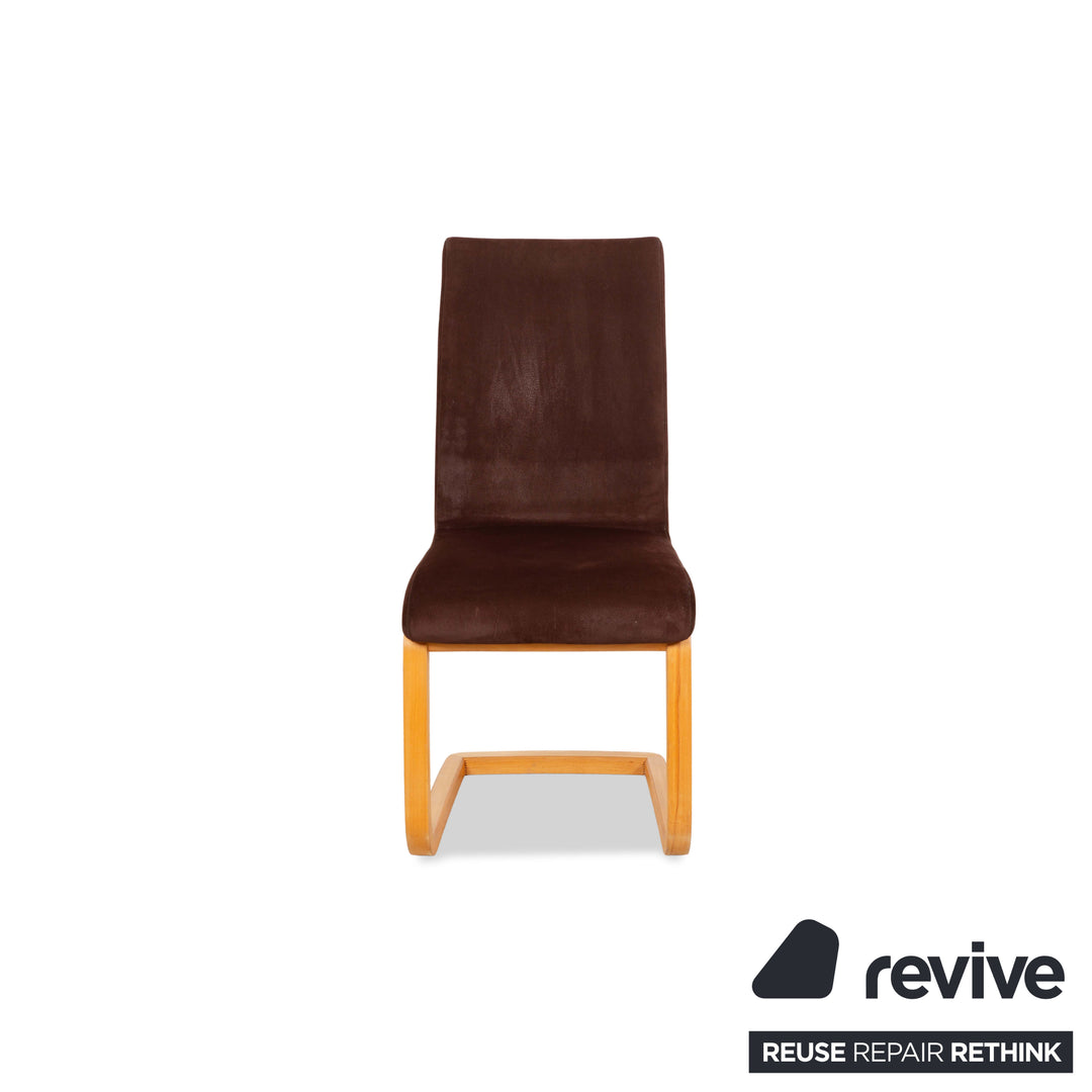 Lot de 6 chaises en bois tissu Venjakob Maja marron