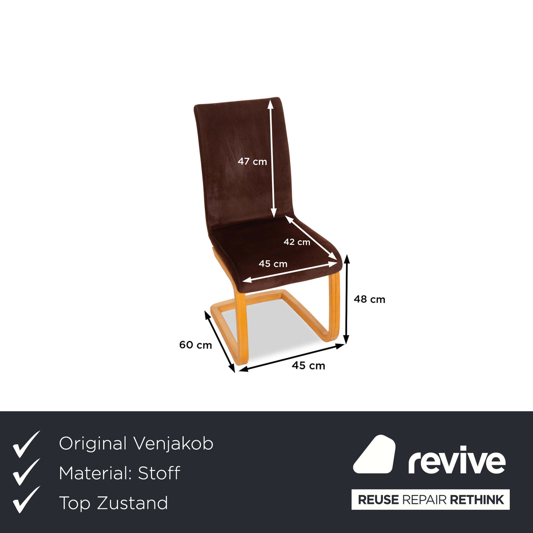 6er Garnitur Venjakob Maja Stoff Holz Stuhl Braun