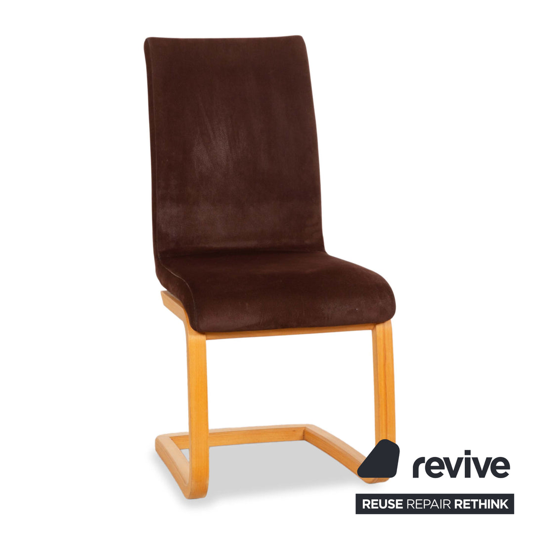 Lot de 6 chaises en bois tissu Venjakob Maja marron