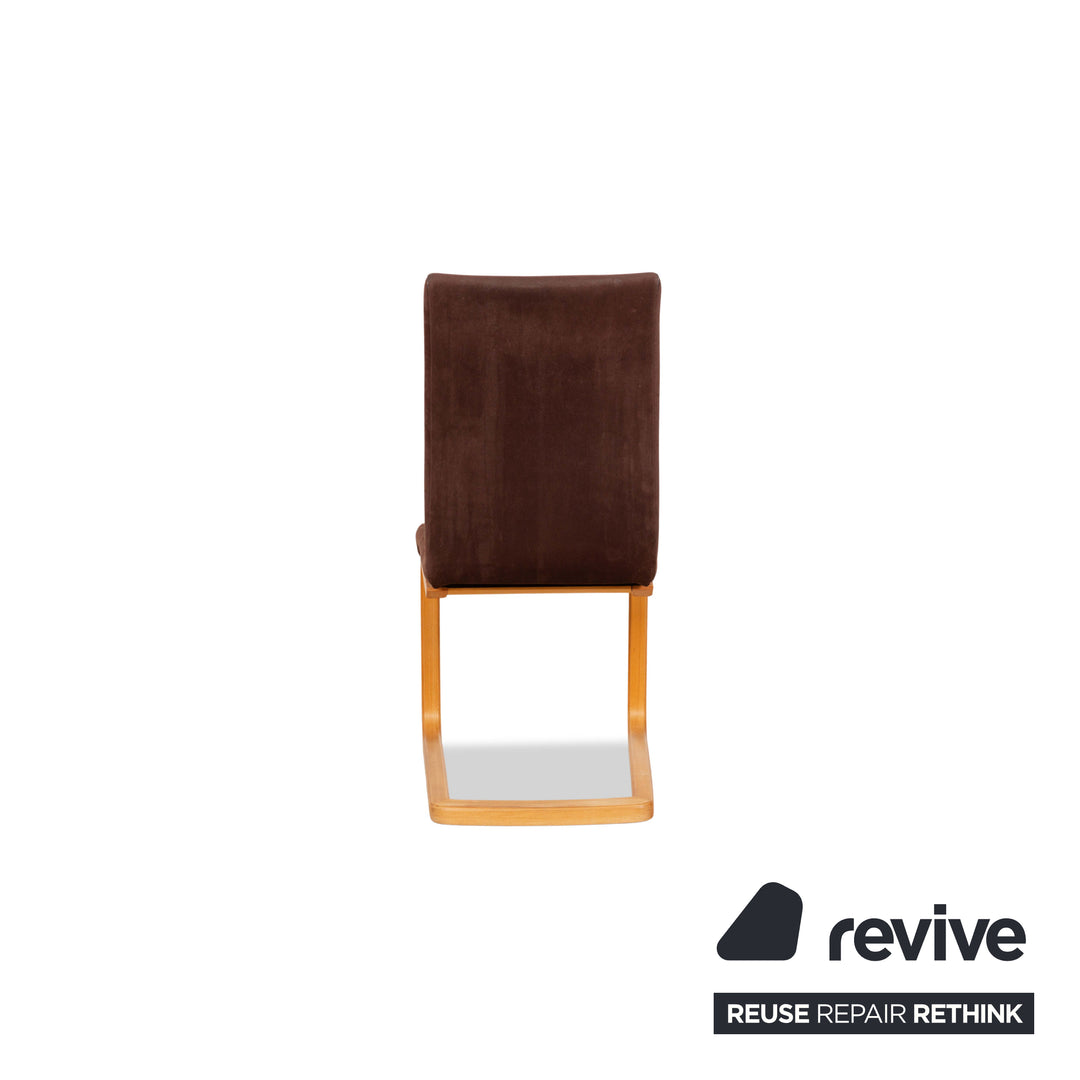 Lot de 6 chaises en bois tissu Venjakob Maja marron
